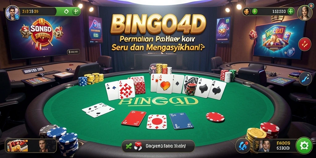 Tampilan gameplay Poker yang mendebarkan di BINGO4D.