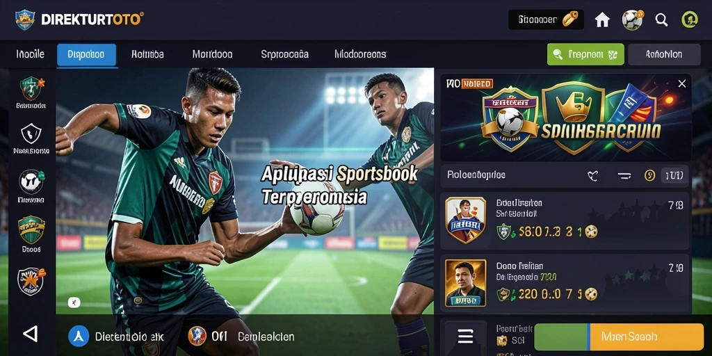 Tampilan menarik dari aplikasi DIREKTURTOTO dengan fitur sportsbook.