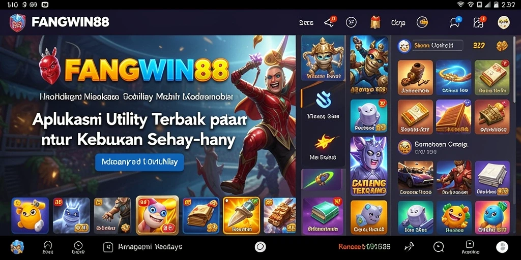 Tampilan antarmuka utama FANGWIN88 yang sederhana dan fungsional.