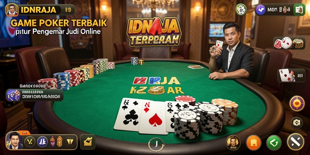 Tampilan menarik dari gameplay poker di IDNRAJA
