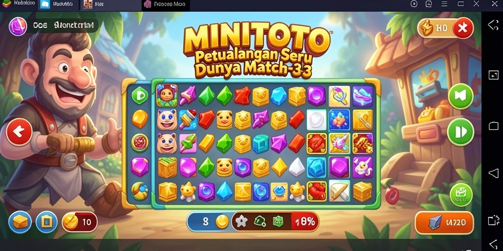 Tampilan menarik dari gameplay Match-3 dalam MINITOTO.