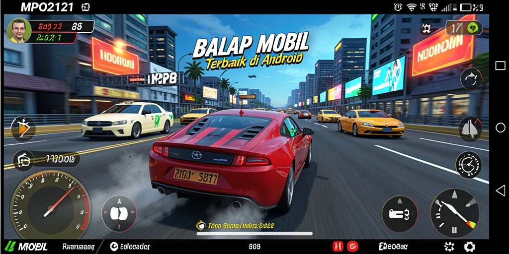 Tampilan gameplay MPO2121 yang seru dengan aksi balap yang mendebarkan.
