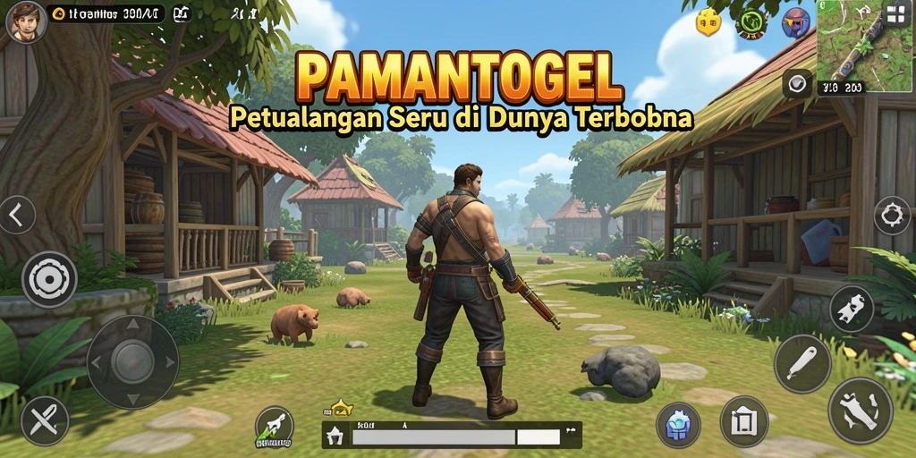 Screenshot gameplay <strong>PAMANTOGEL</strong> yang menunjukkan eksplorasi dunia terbuka.