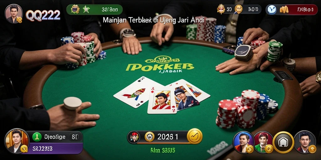 Tampilan antarmuka QQ222 dengan gameplay Poker yang seru.
