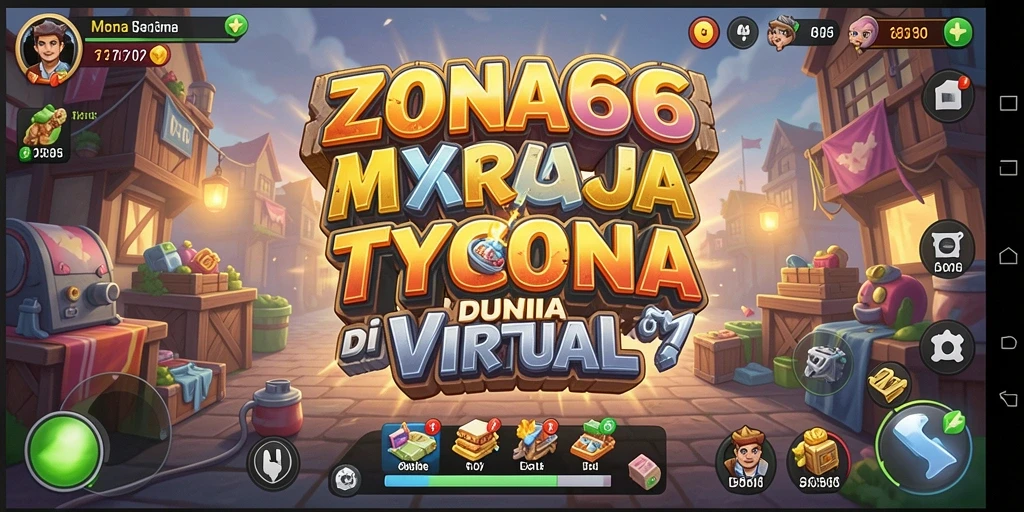 Tangkapan layar menampilkan gameplay seru di ZONA66 dengan elemen Tycoon.